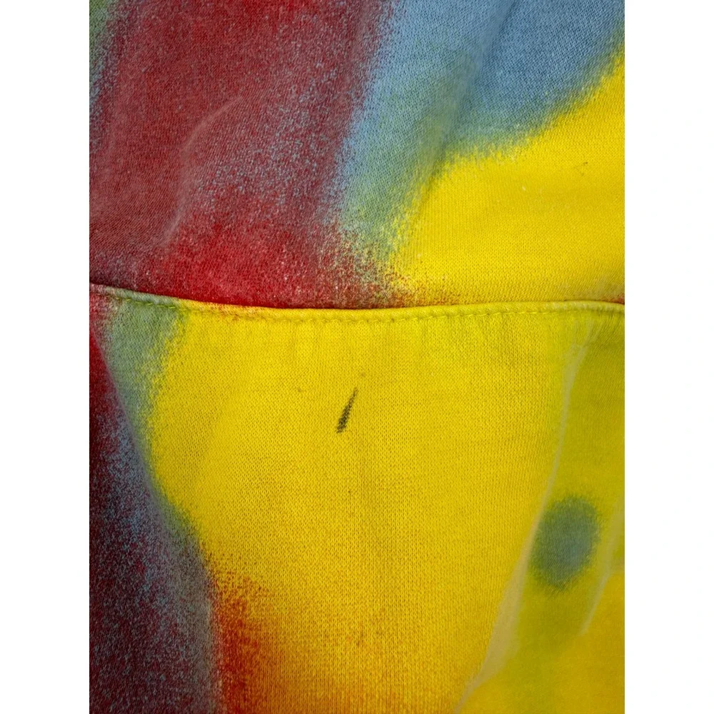 Nike Just Do It Tie Dye Pullover Hoodie Mens Large Yellow Red Blue Graphic